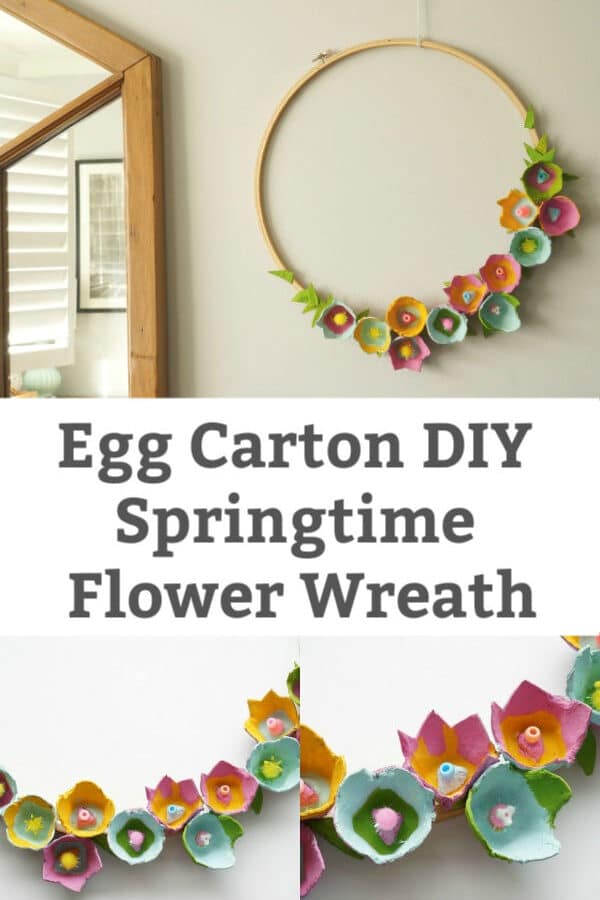 egg carton wreath flowers