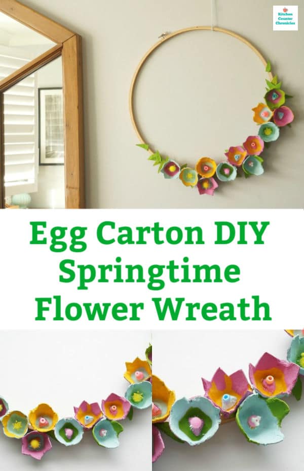 egg carton wreath flowers