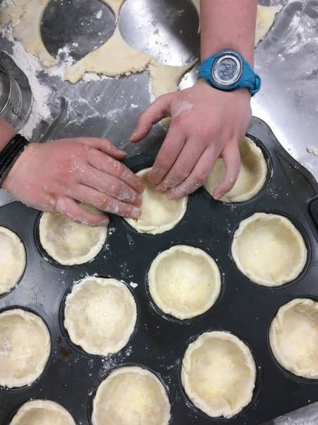 butter tart dough in pan