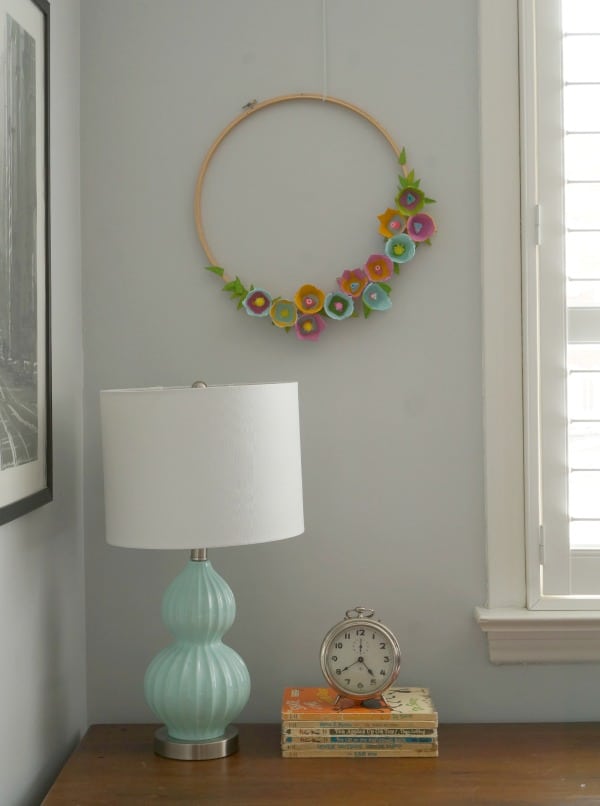 egg carton flower wreath hanging