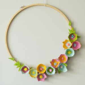 egg carton flower wreath