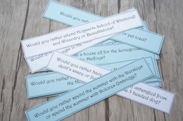 Magical Would You Rather Harry Potter Printable Game