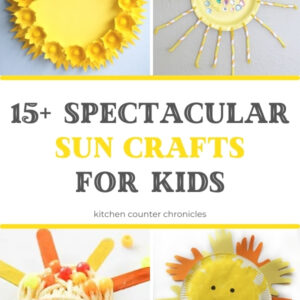 collage of sun crafts for kids paper plate sun egg carton sun weaving suns