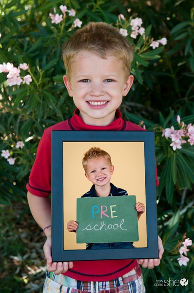 first day of school photo in photo idea