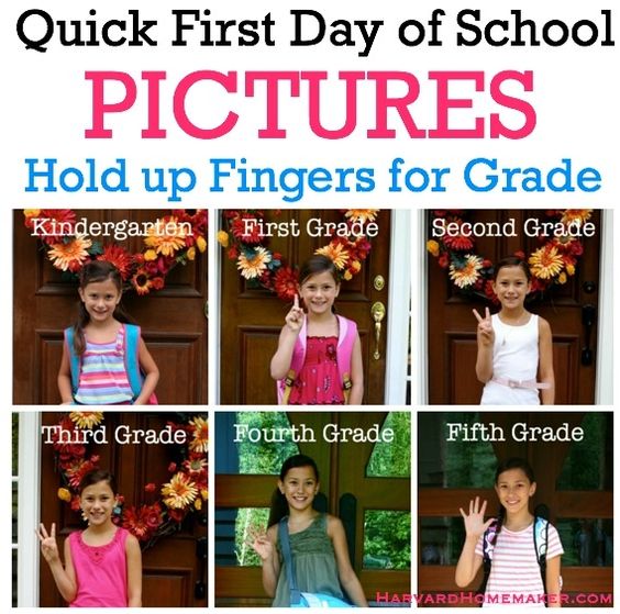 hold finger up for back to school photo
