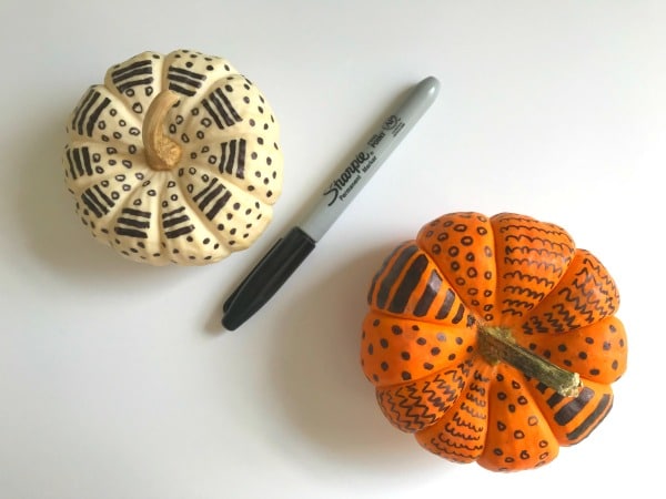 gourds with markers 