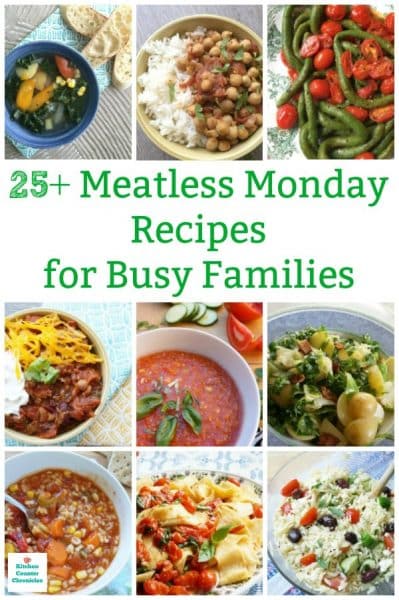 collage of Meatless Monday recipes for families