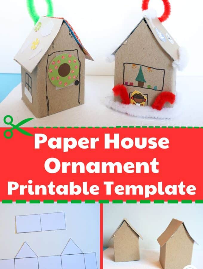 paper house ornament template printable with paper houses decorated