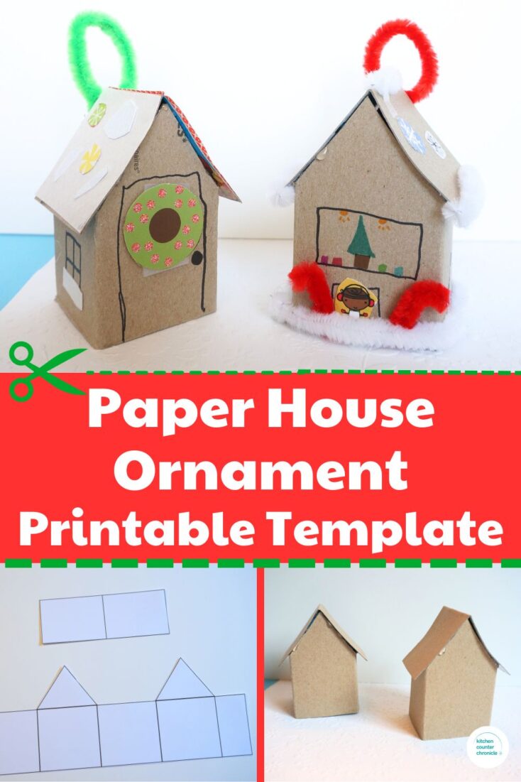 paper house ornament template printable with paper houses decorated