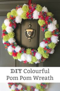 colourful pom pom wreath how to