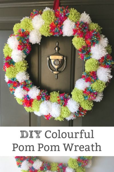 colourful pom pom wreath how to
