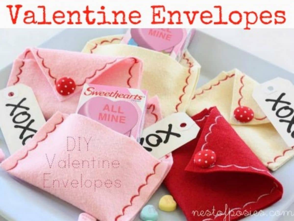 valentine felt envelopes