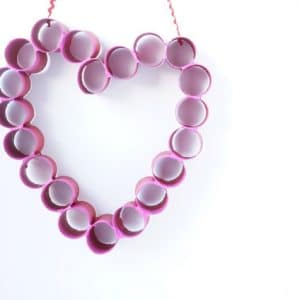 toilet roll heart hanging