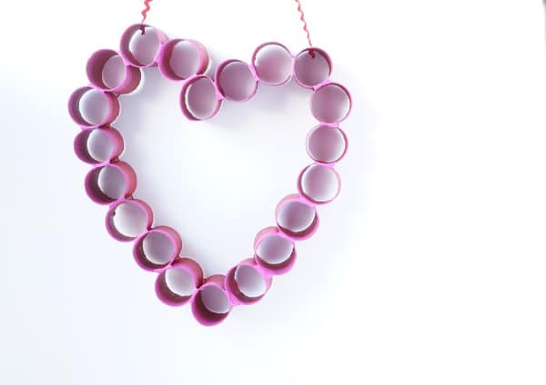 toilet roll heart hanging