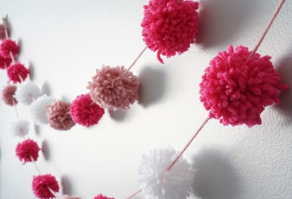 valentine pom pom garland