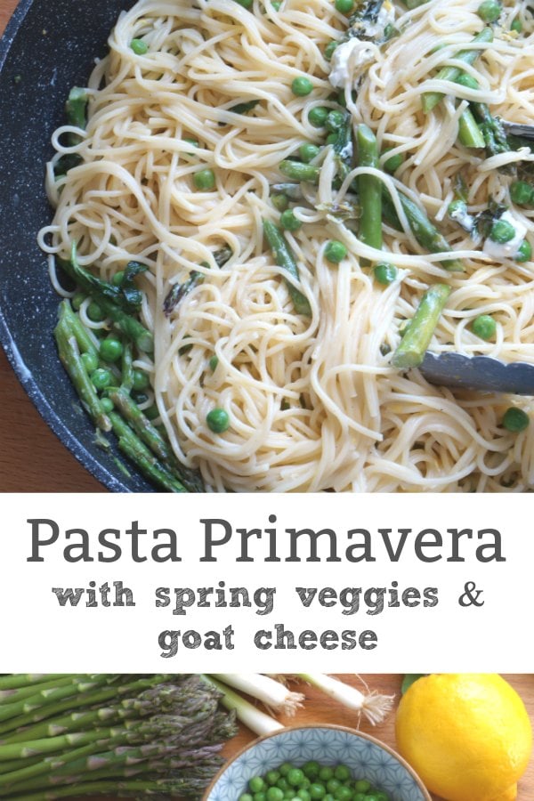 pasta primavera with goat cheese vegetarian recipe
