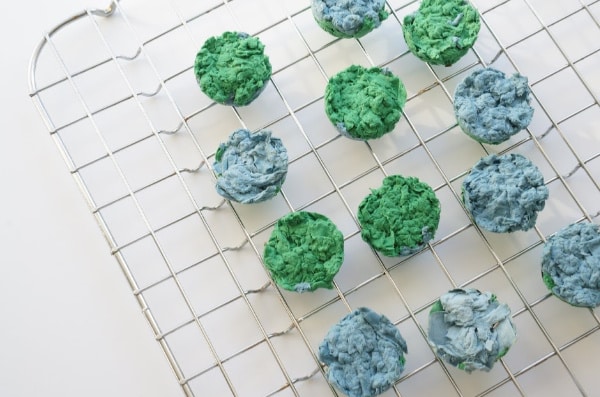 seed bombs on drying rack
