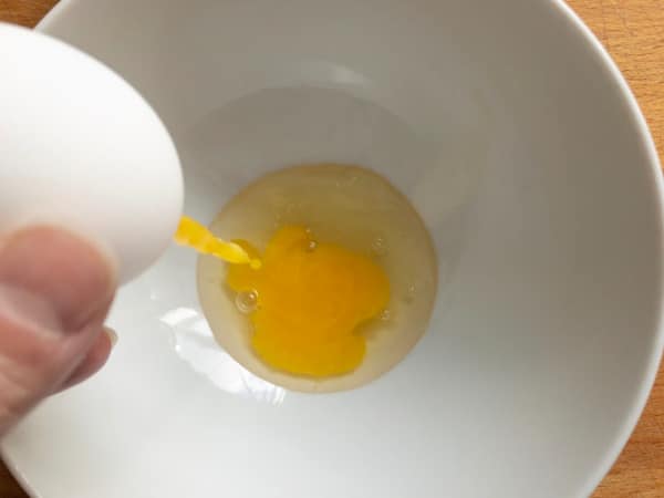 egg being blown out