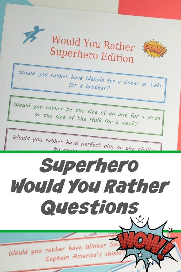 superhero would you rather questions for kids