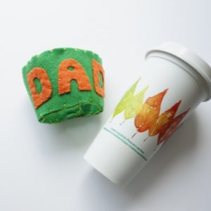 coffee cup cozie with reusable coffee cup