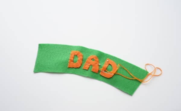 dad felt letters sewn on felt coffee cup cozy