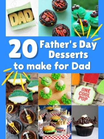 father's day cupcakes and cookies collage featured image