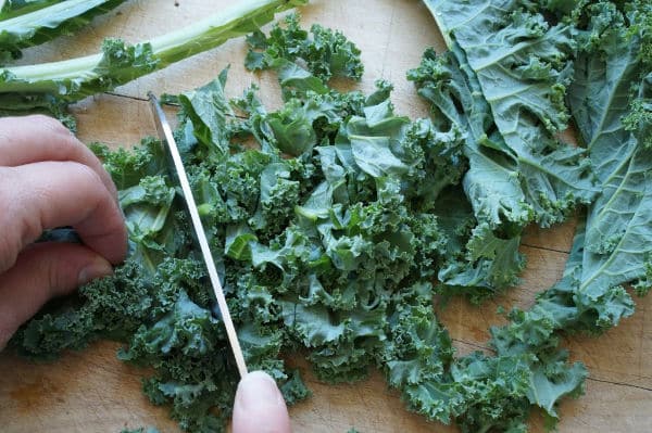 kale chopped with knife