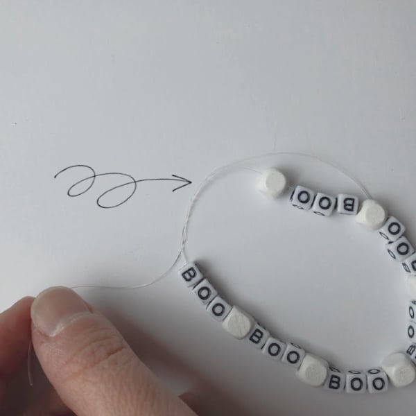 halloween friendship bracelet how to tie a knot in the elastic thread