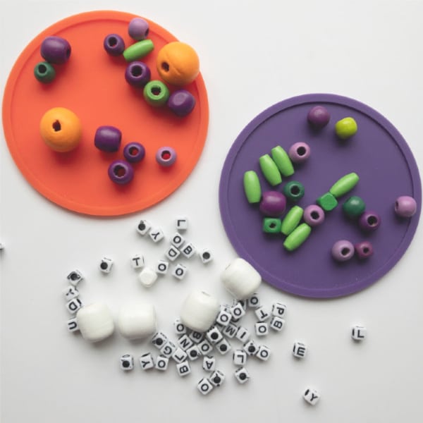 wooden beads and letter beads for halloween friendship bracelets