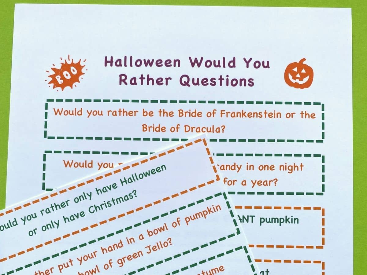 125 Halloween Would You Rather Questions {Free Printable}