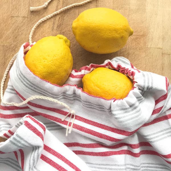 handmade drawstring bag