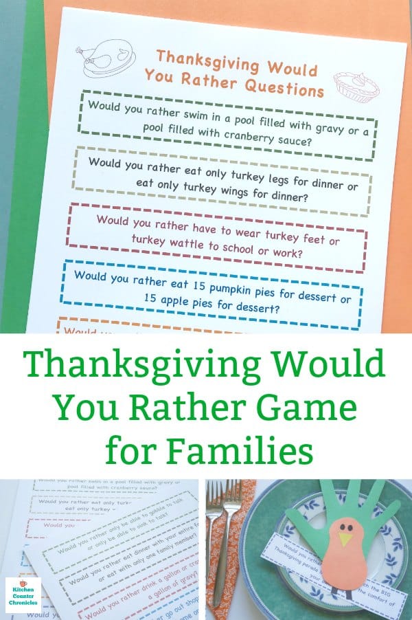 Funny Thanksgiving Would You Rather Questions for Kids