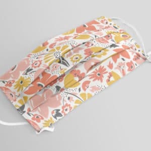 face mask with flowers on it