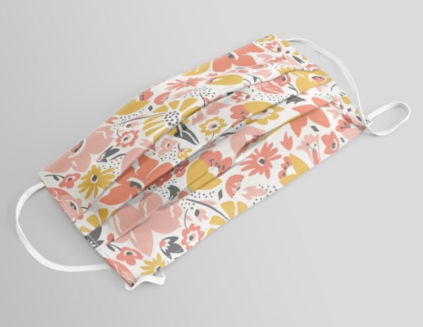 face mask with flowers on it