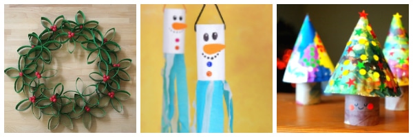 christmas craft toilet roll collage