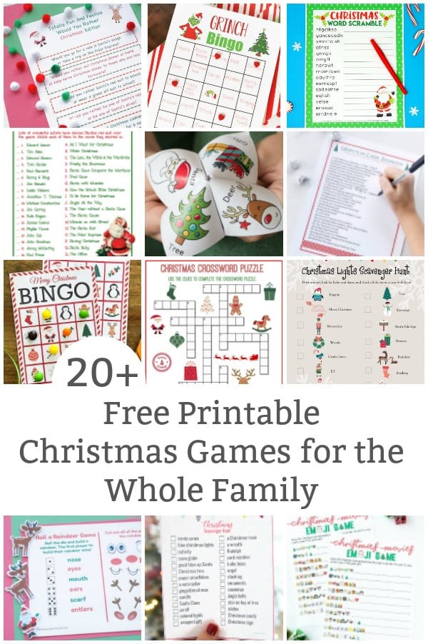 20 Free Printable Christmas Games For The Whole Family