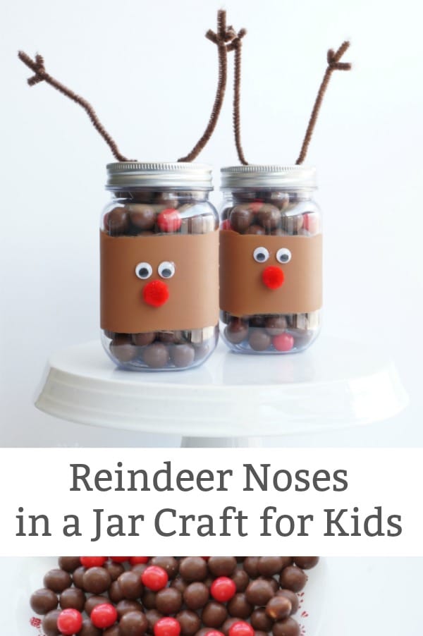 reindeer jar noses in a jar reindeer craft for kids