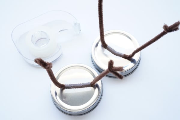 reindeer mason jar with pipe cleaner antlers