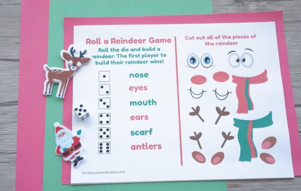 printable roll a reindeer game with dice