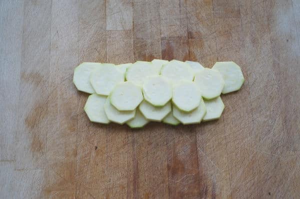 santa face made from zucchini slices
