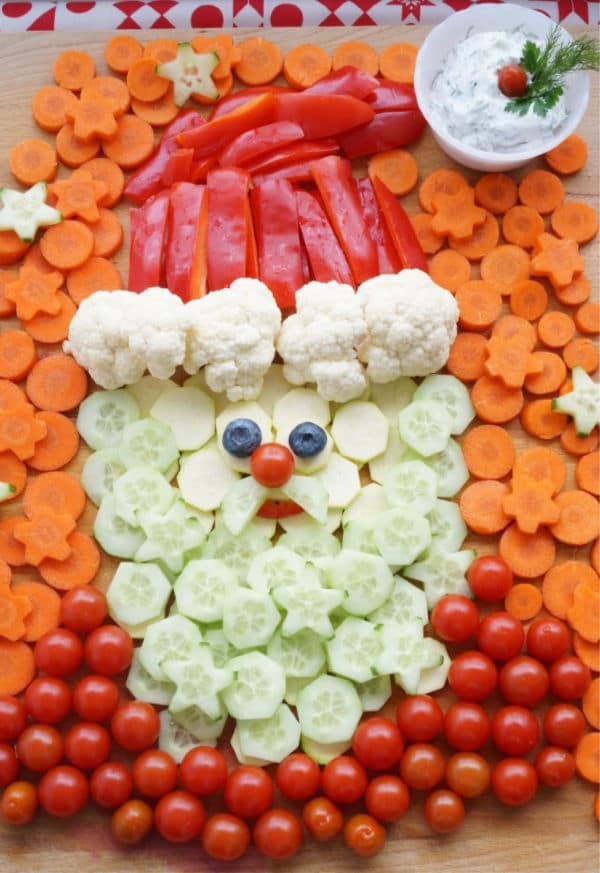 how to make a santa vegetable platter larger image