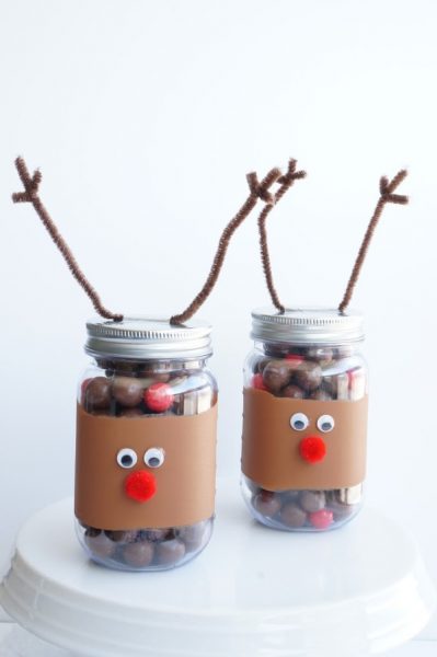 vertical reindeer noses mason jar craft