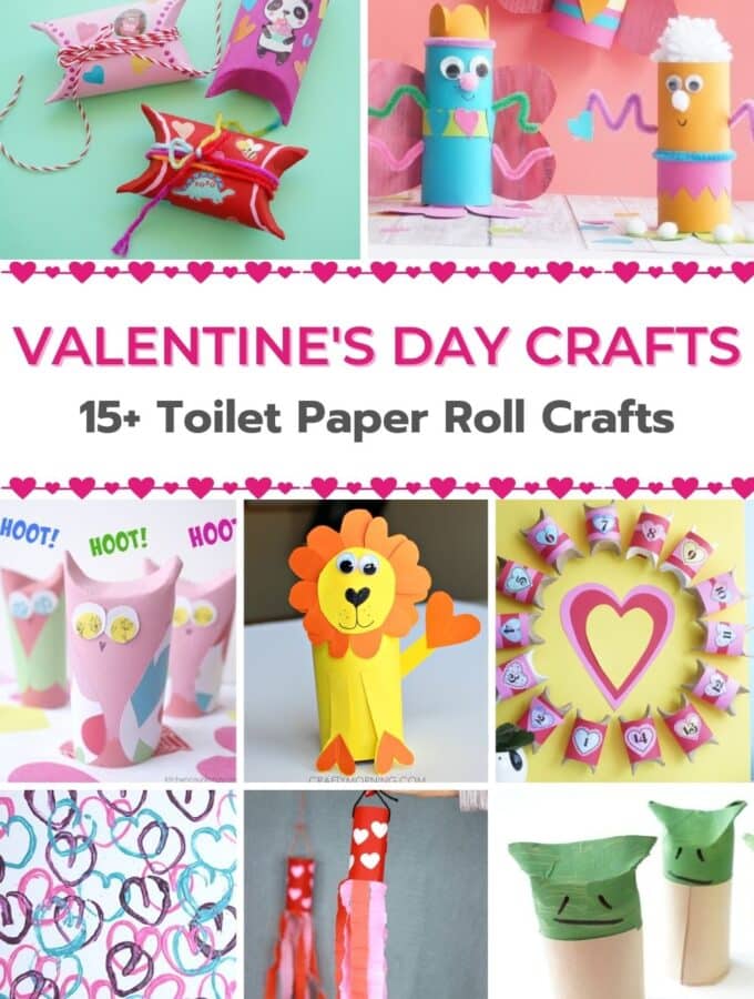 valentine toilet paper roll crafts collage of projects and title