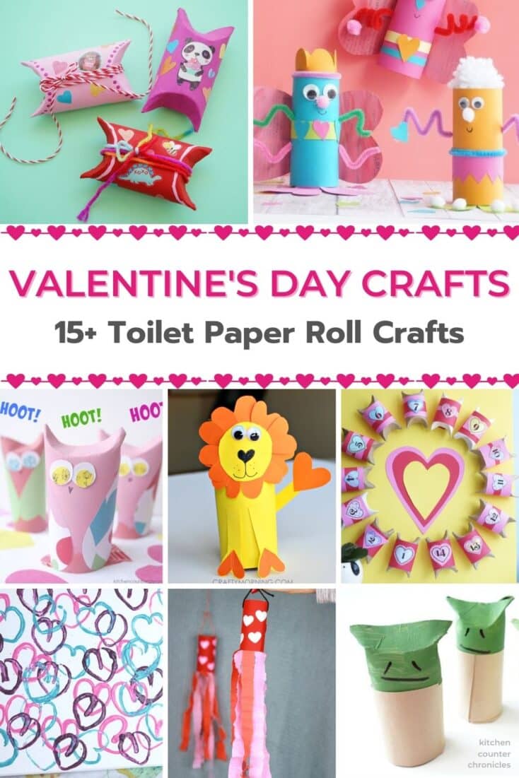 valentine toilet paper roll crafts collage of projects and title
