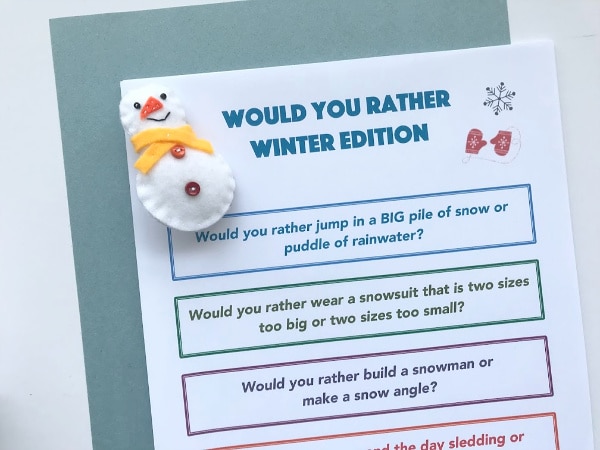 would you rather questions printed on paper