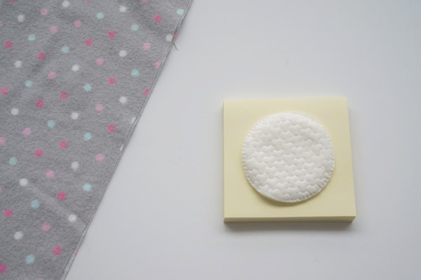 cotton make up pad on paper template