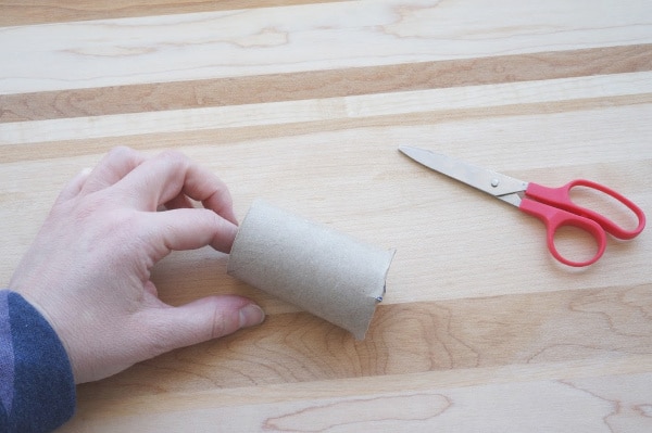 cutting the bottom of the toilet paper roll folded bottom