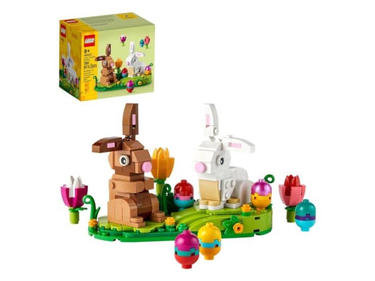 easter lego set with two bunnies