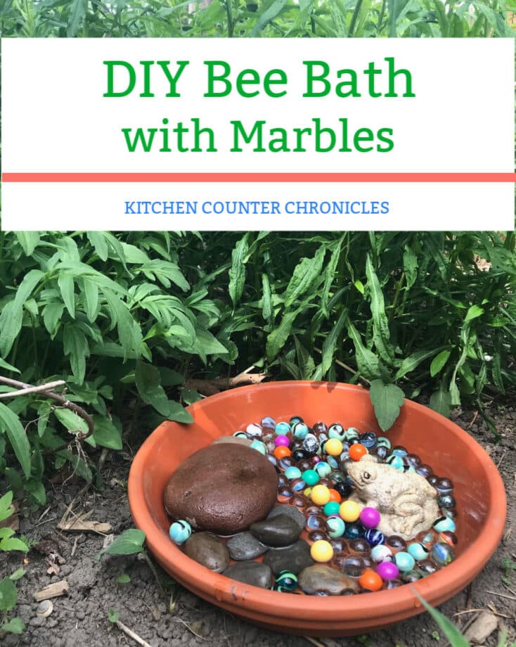 how to make a bee bath with marbles