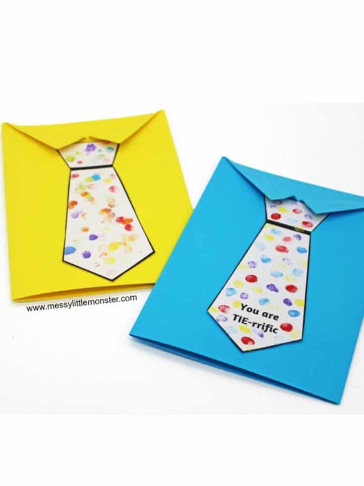 2 father's day tie card printable for kids
